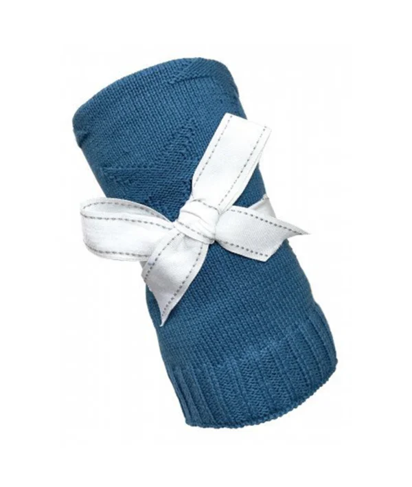 KNITTED BLANKET STAR JACQUARD Teal 70 X 90 cm