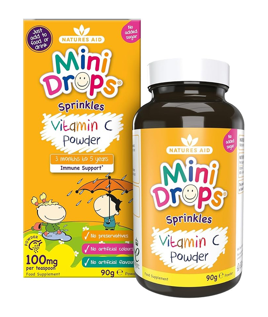 Natures Aid Mini Drops Sprinkles Vitamin C Powder for Infants & Children, 90g