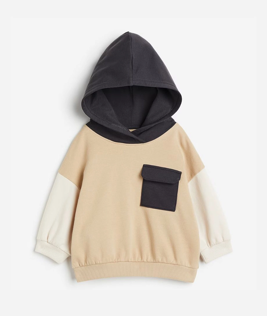 Block-coloured hoodie