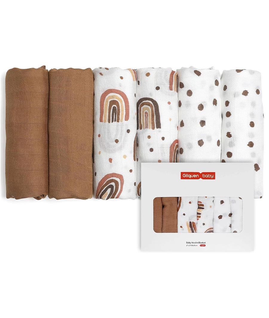 Muslin Squares Cloth for Baby, 6pack 70cm x 70cm