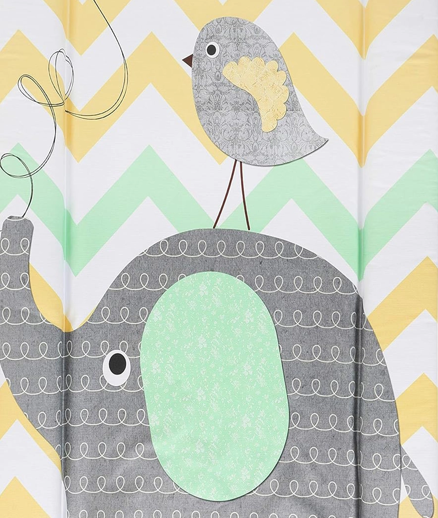 Baby Changing Mat-Yellow elephant and bird