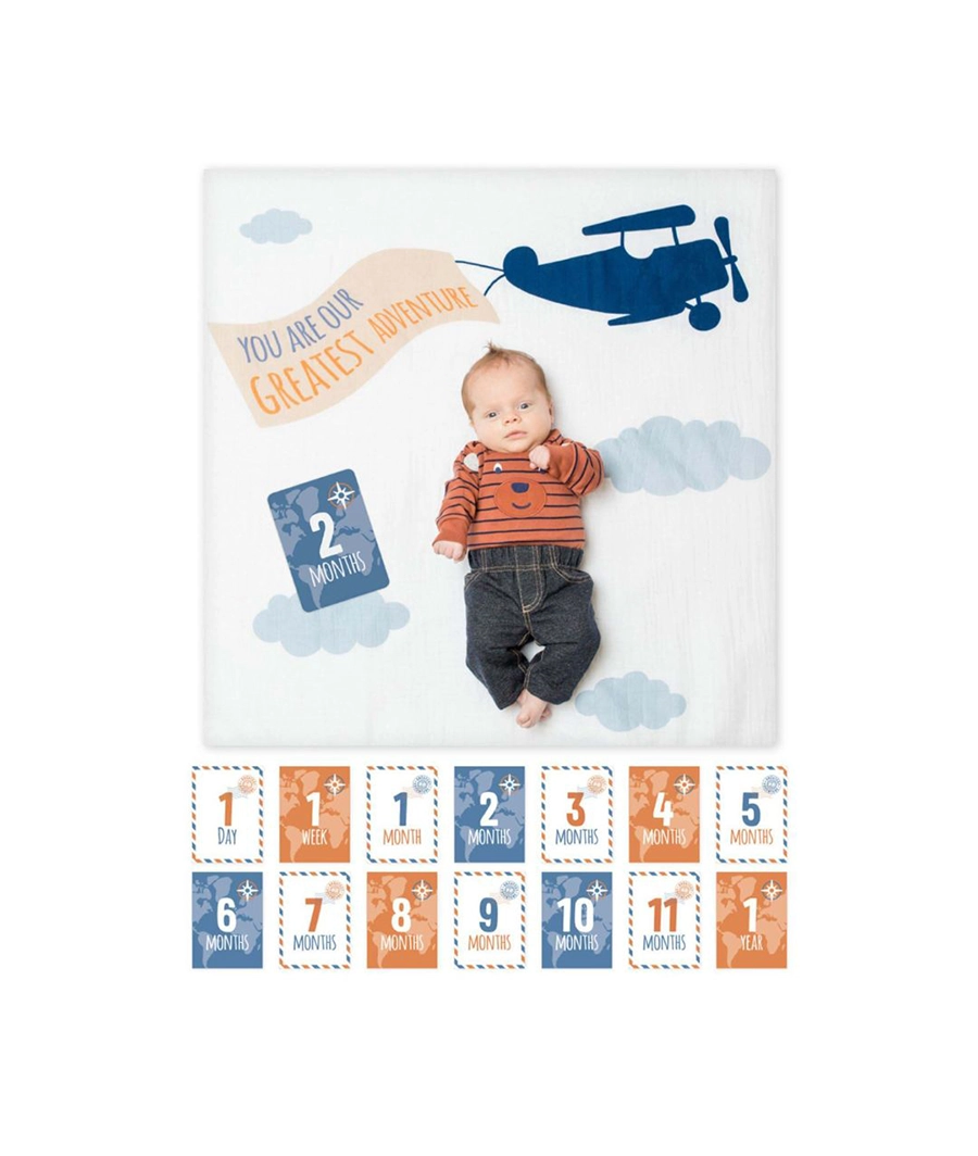 Baby's First Year Milestone Blanket & Cards Set, Greatest Adventures