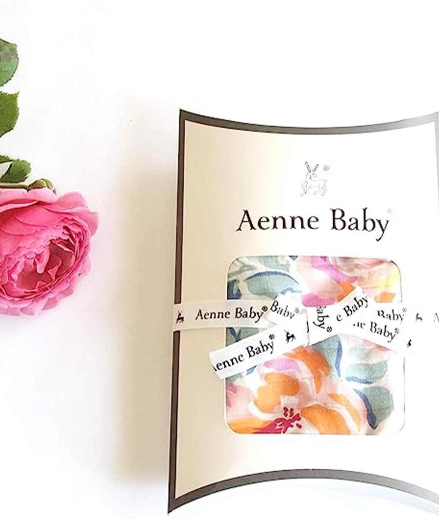 Aenne Baby, Muslin Swaddle Blanket for Girls Large 47"x 47", 1 Pack