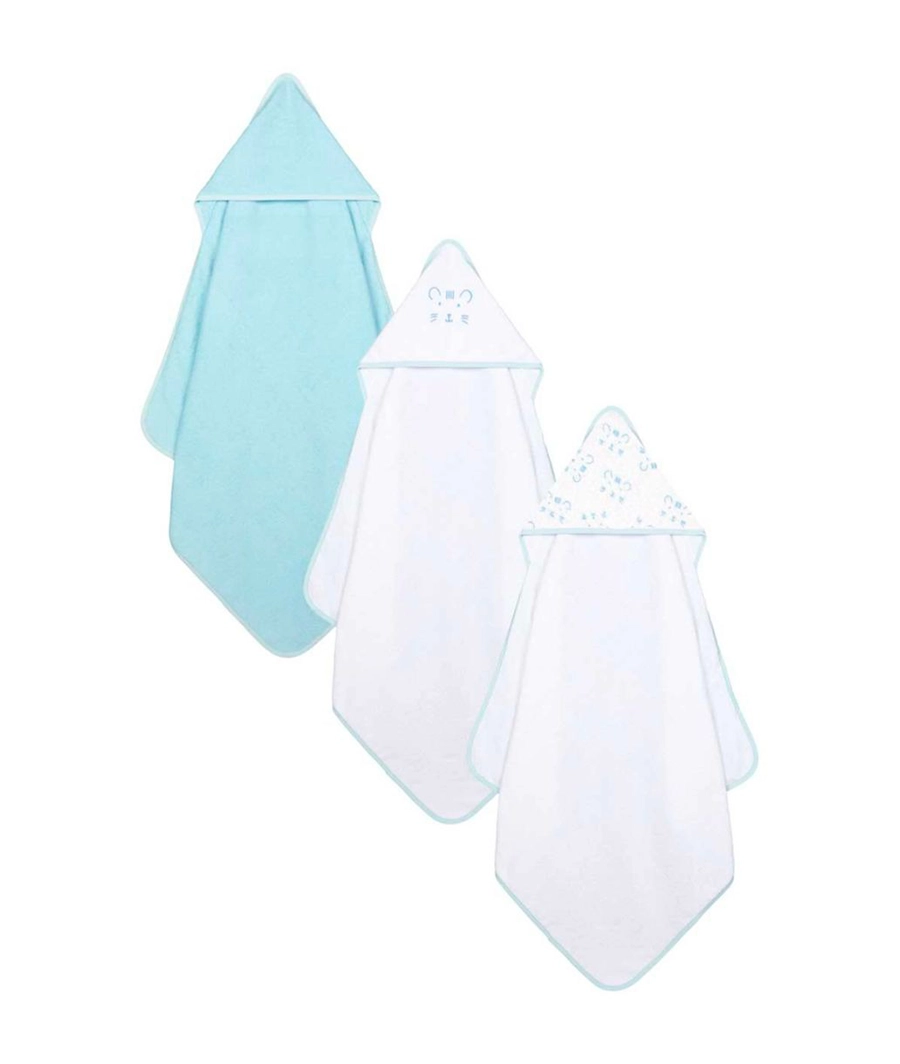 Mothercare Blue Cuddle 'N' Dry Hooded Towels - 3 Pack