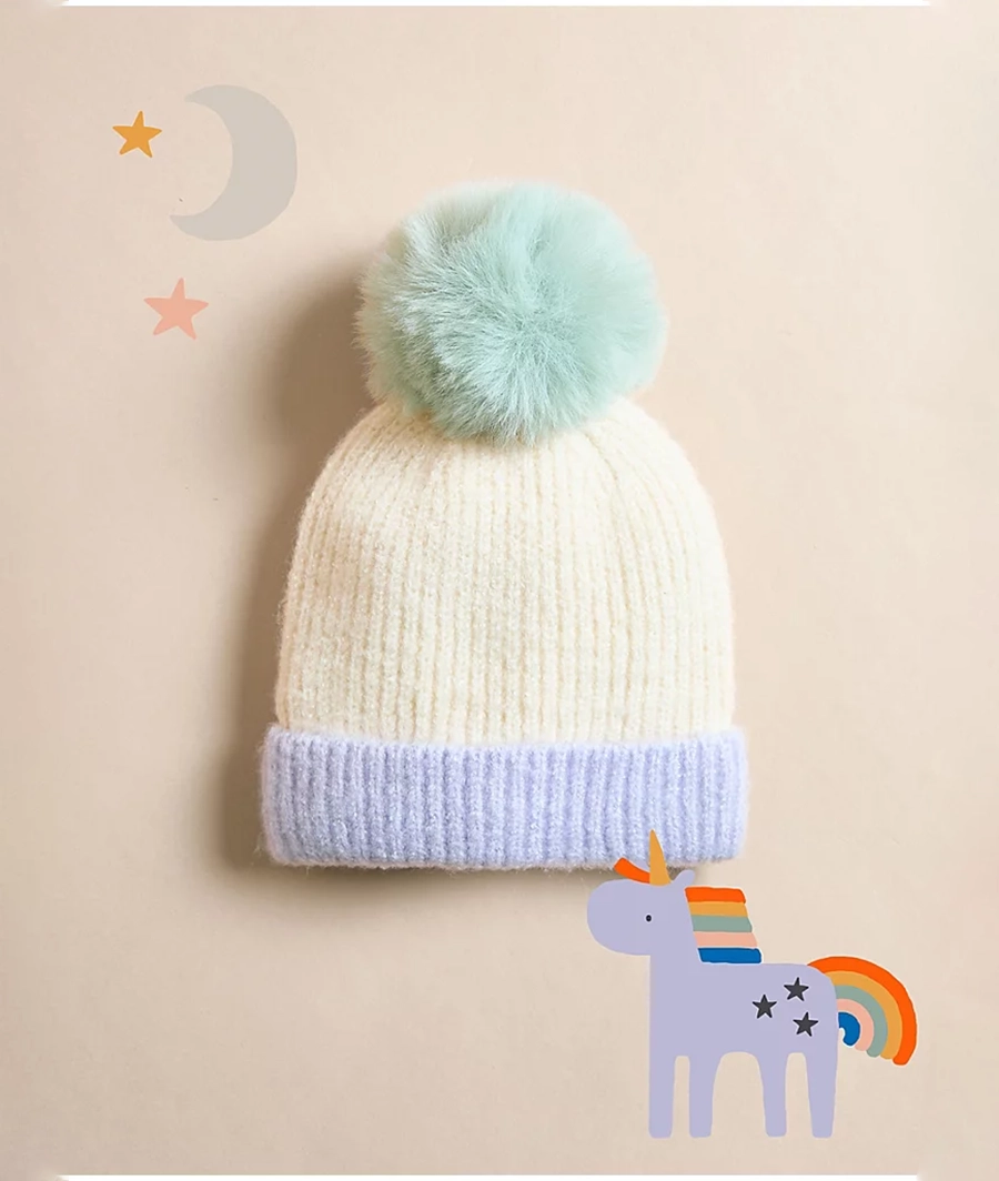 Little Angels Colour Block Knitted Bobble Hat