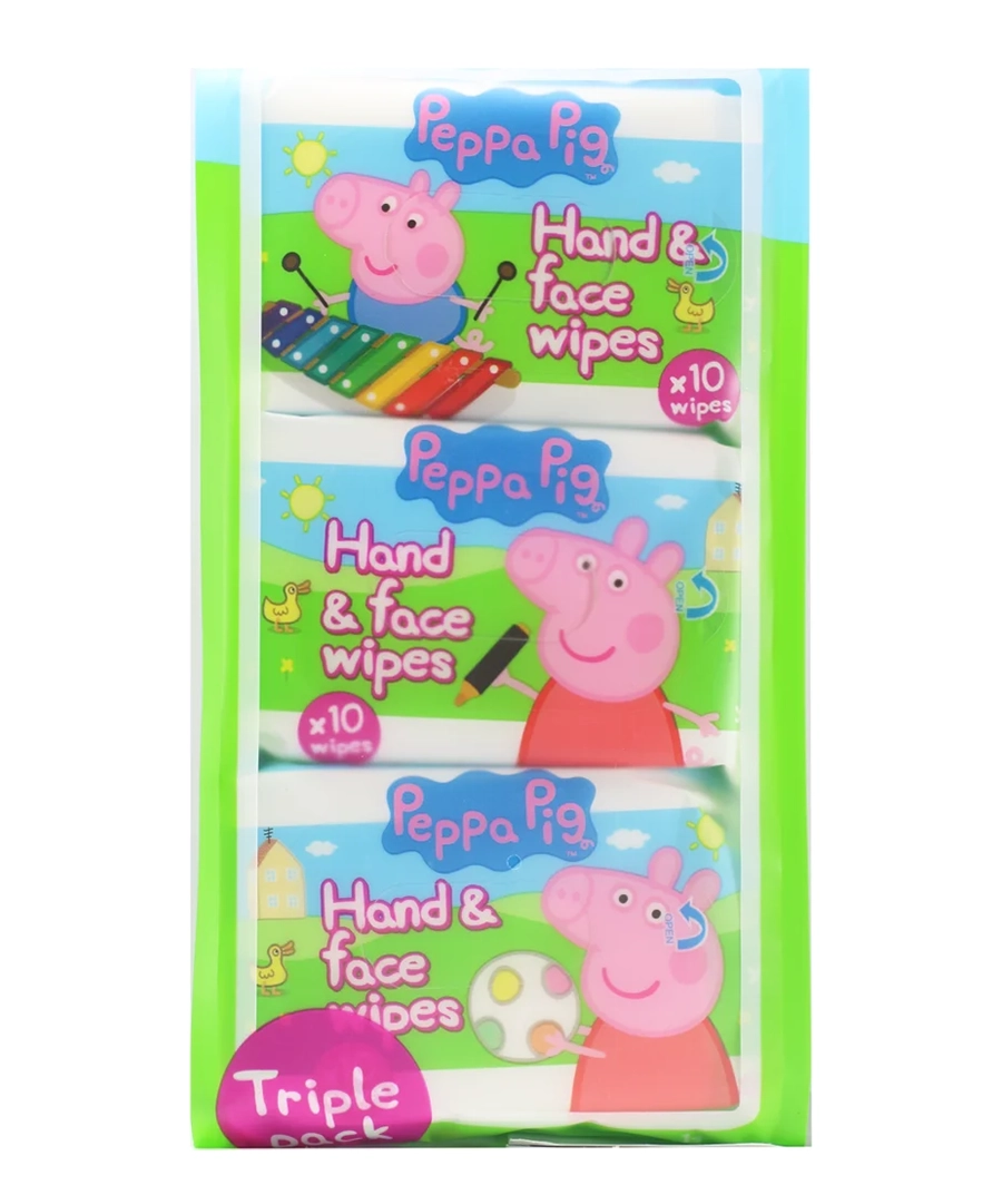 Peppa Pig Hand & Face Wipes 10's Triple Pack