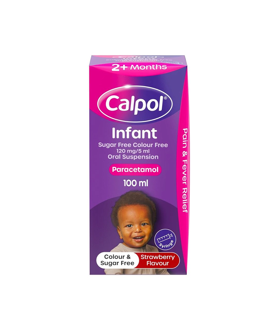 Calpol Infant Oral Suspension Sugar-Free Strawberry Flavour 100 ml