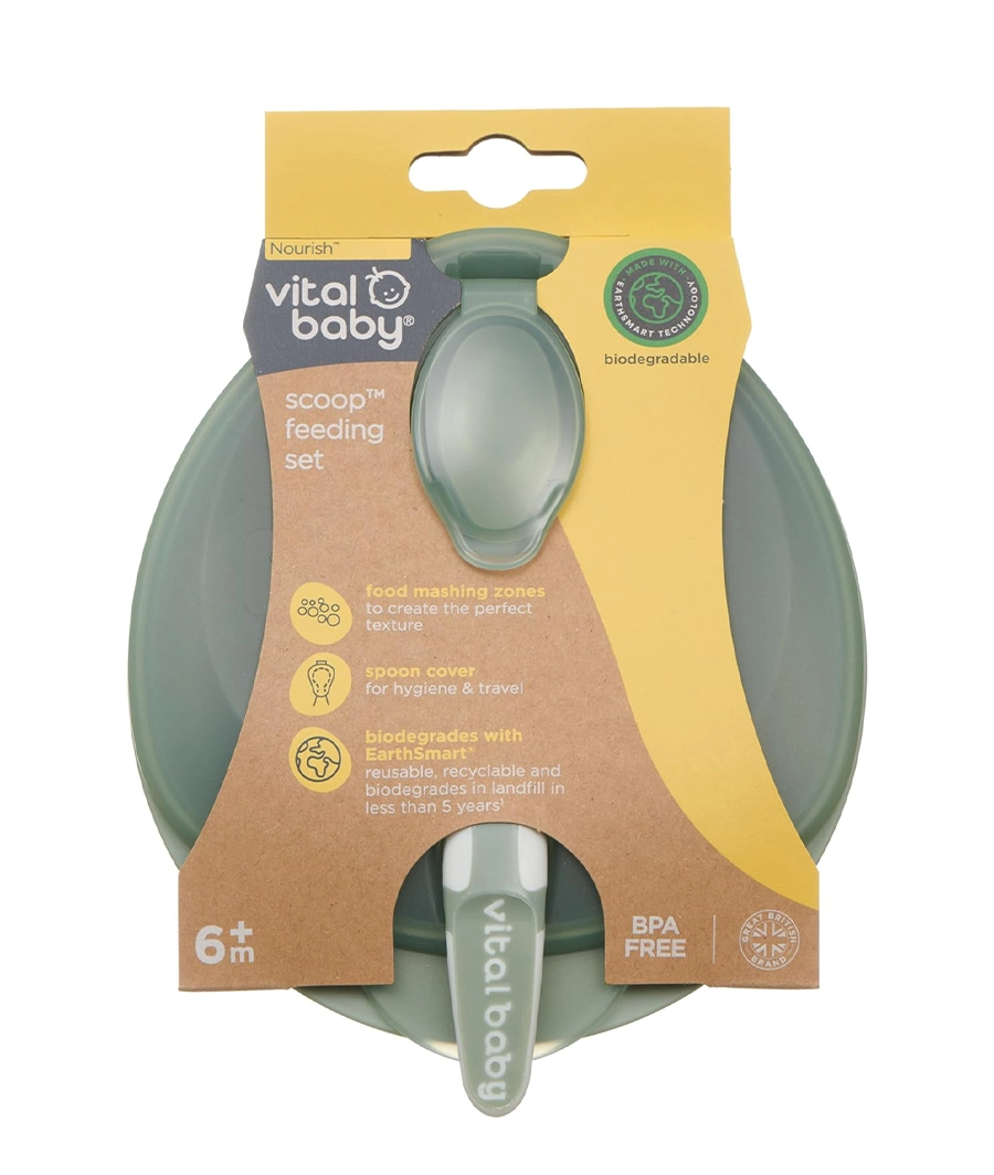 Vital Baby Nourish Weaning Bowl with Lid & Spoon 6m+
