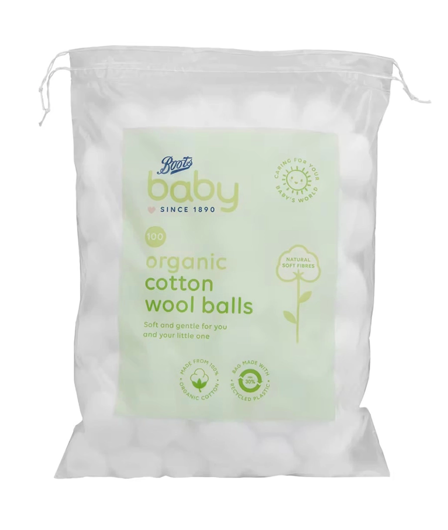 Boots Baby Organic Cotton Wool Balls 100 pack