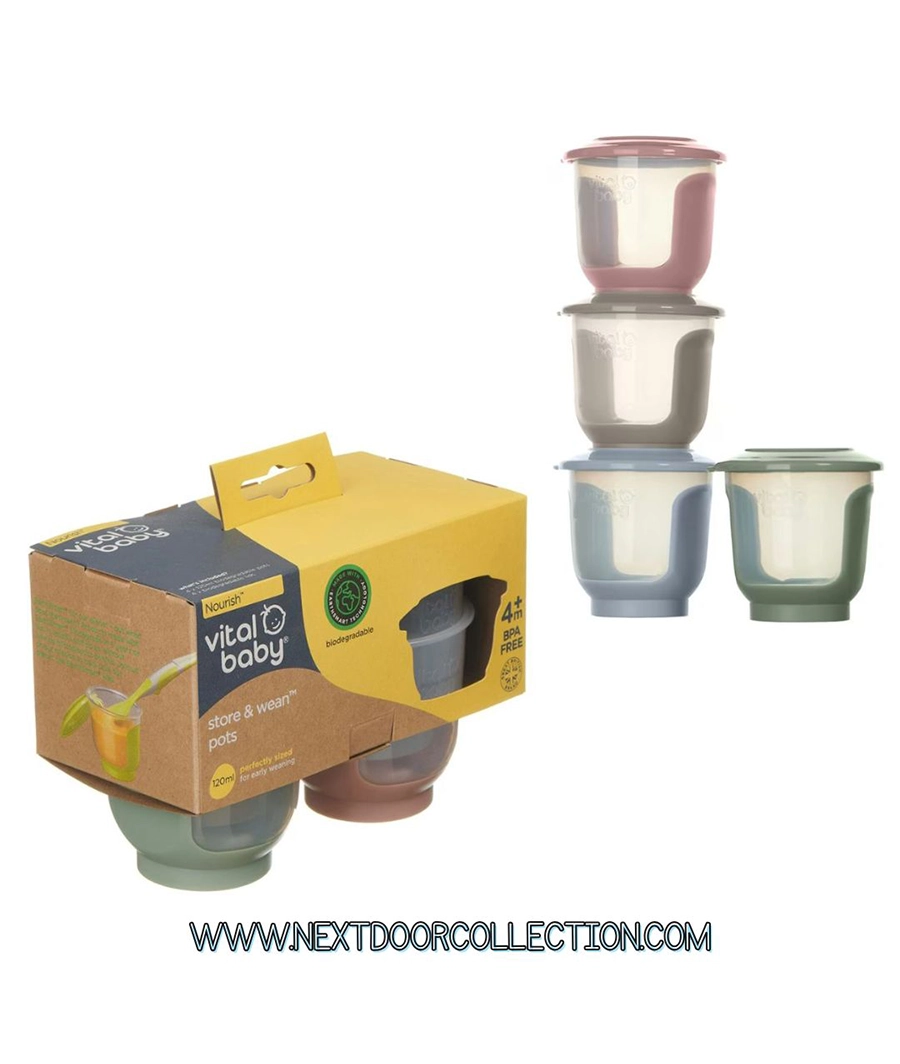 Vital Baby Nourish store & wean pots 120ml 4 pack